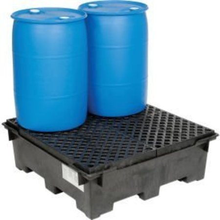 GLOBAL EQUIPMENT 4 Drum Spill Containment Sump with Plastic Deck 298442